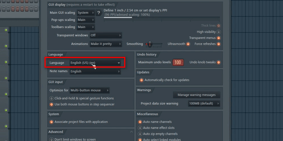 水果音乐制作软件怎么调中文