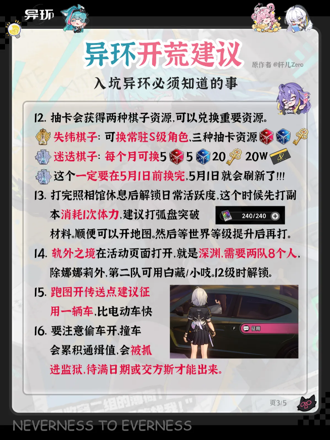 异环开荒必看建议 新手开荒要做什么