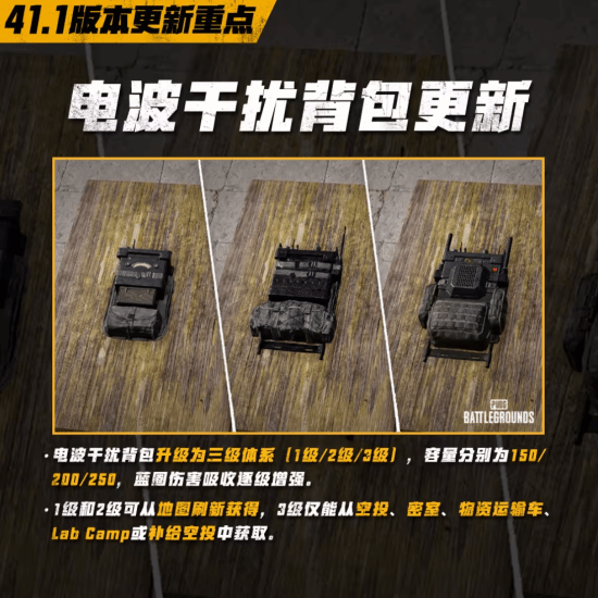 绝地求生电波干扰背包更新说明 电波干扰背包有哪些变化