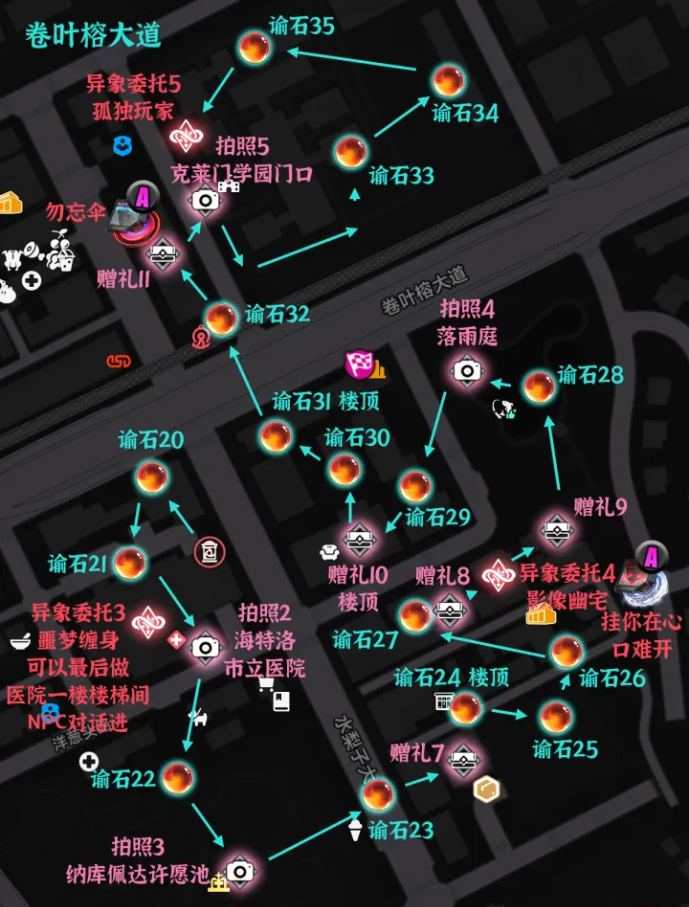 异环绘空町全收集点位标注 绘空町收集点位在哪里