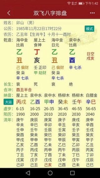 双飞八字排盘