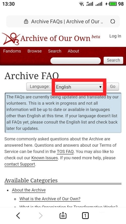 ao3怎么调成中文 调成中文教程