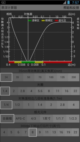 景深计算器