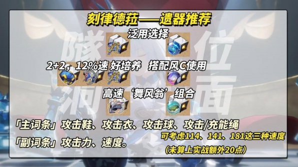 崩坏星穹铁道刻律德菈遗器与词条推荐