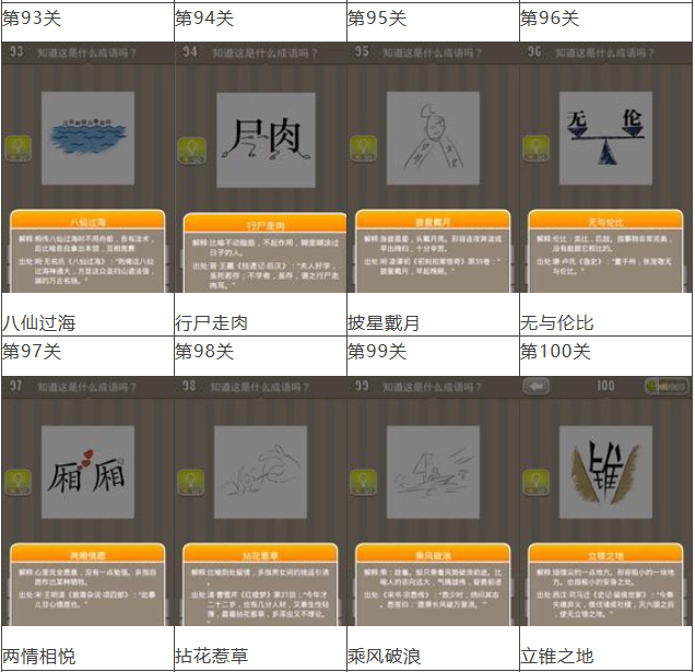 疯狂猜成语全部答案